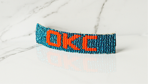 Large Hair Barrette Oklahoma City Thunder (Sparkle Blue)