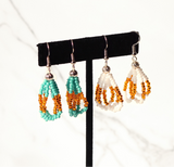 Beaded Loop Earring-Turquoise/Gold