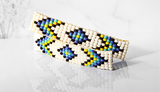 The Duo- Beaded Barrettes in White/Blue