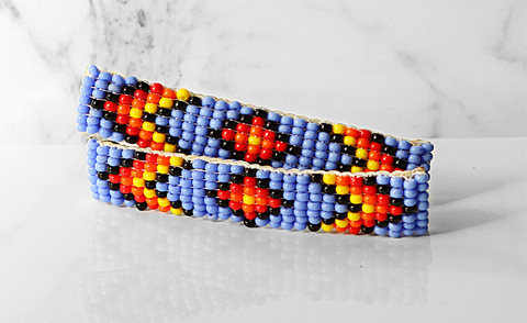 The Duo- Beaded Barrettes in Blue