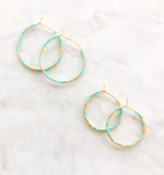 Small Hoop Earring-Turquoise