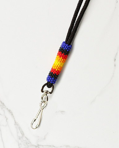 Blue Beaded Lanyard