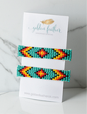 The Duo- Beaded Barrettes in Turquoise
